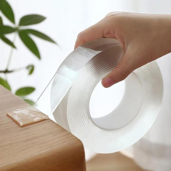Pack of 2 - 3 Meters Double-Sided Nano Tape | Strong, Transparent Adhesive Tape for Heavy-Duty Mounting and Multi-Purpose Applications - Reusable, Removable, and Versatile Sticky Tape