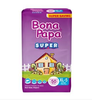 BONA PAPA Xl Size 5 SUPER (MAGICTAPE) Baby Diaper (50 Pcs)  Diapers
