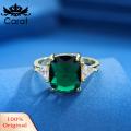 Carat Finger Ring Simple Styles Faux Emerald Gems Ring Bridal Jewelry Gift. 
