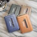 Boweisi and L&S New Men's Genuine Leather Card Holder Storage Bags Blocking Zipper Thin Pocket. 
