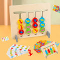 Montessori learning Four-color game for Toddlers kids boys and girls children's wooden color classification game logical thinking training teaching aids early education educational toys for kids Best Gift Birthday Kids. 