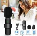 Wireless MIC K8 MICROPHONE Vlogging Mic with Microphone Accessories Video for Type C Android, IOS Lightining & 3.5mm Jack. 