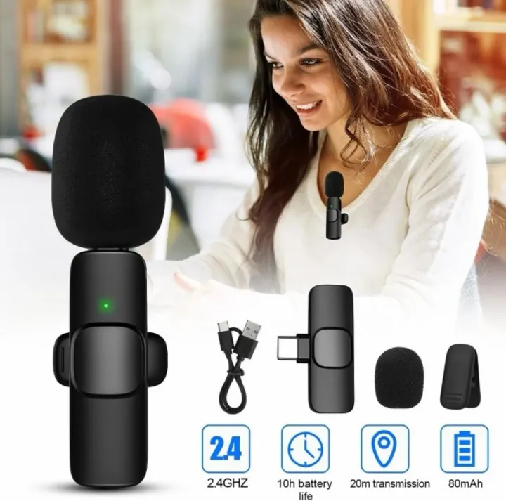 Wireless%20MIC%20K8%20MICROPHONE%20Vlogging%20Mic%20with%20Microphone%20Accessories%20Video%20for%20Type%20C%20Android,%20IOS%20Lightining%20&%203.5mm%20Jack%20-%20Image%204