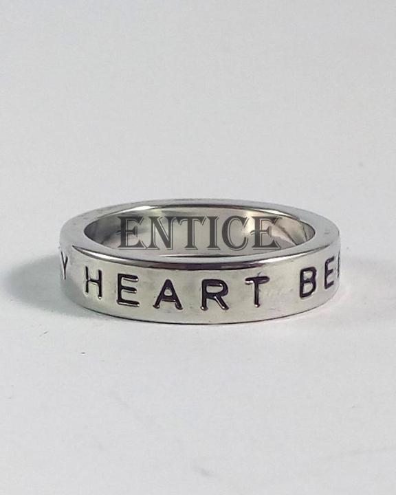 My Heart Belongs To You Steel Ring Unisex