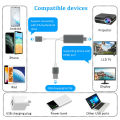 HDMI Conversion Cable Mirroring Cable Phone To TV HDTV Adapter Type-c With Screen Line For iPhone 11/ iPad/ Android. 