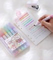 6Pcs/Set Cartoon Animals Highlighter Marker Macaron Oblique Tip-Marker Fluorescent Pen-Vibrant Colored Highlighters with Fine Tips for Adult Teenage Kids, Perfect for Coloring Books, Writing, Journaling, Drawing, Scrapbooking, Art, and Office Use.. 