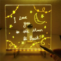 LED Note Board, Glowing Acrylic Message Marker Board with Light, Board Note Illuminated White Board (7.9 X 7.9In) Easy to Use. 
