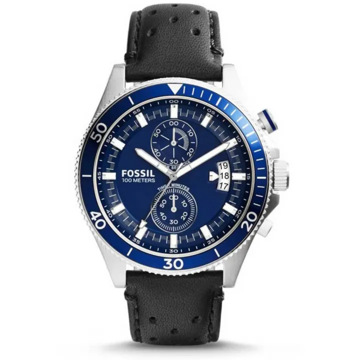 Fossil Wakefield Chronograph Blue Dial Black Leather Men s Watch CH2945 Daraz.pk