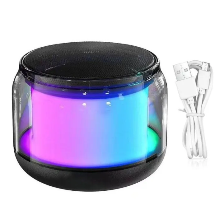 RGB LED Light Bluetooth Speaker Compact Wireless Speaker with Powerful ...