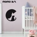 A High Resolution Sticker Artwork of a Cat and Her Baby Made in Round with a Very Unique Style. 