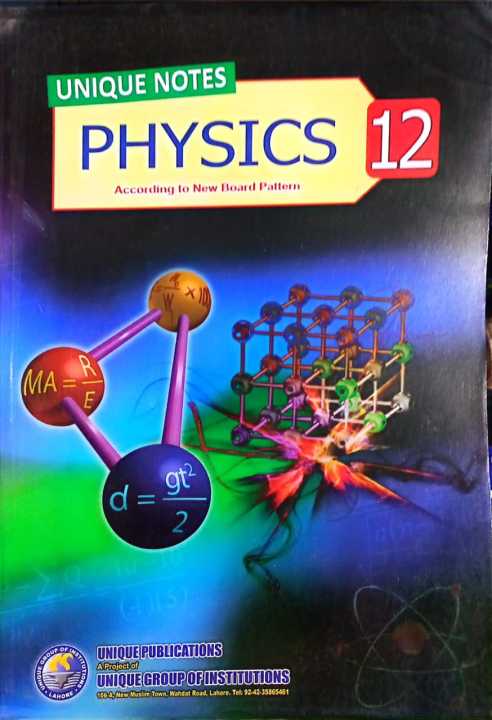 UNIQUE NOTES PHYSICS 12 UNIQUE PUBLICATIONS | Daraz.pk