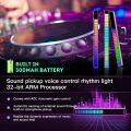 RGB Sound Activated Led Lights, Music Sync Led Lights Wireless USB Car Rhythm Light 32 Bit Music Pickup Rhythm Light Music Level Indicator for Car Laptop, Gaming Accessories (No Rechargeable). 