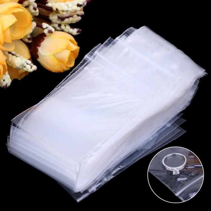 100pcs Resealable Plastic Seal Zip Lock Bags Transparent Clear Poly Bag 4cmx6cm