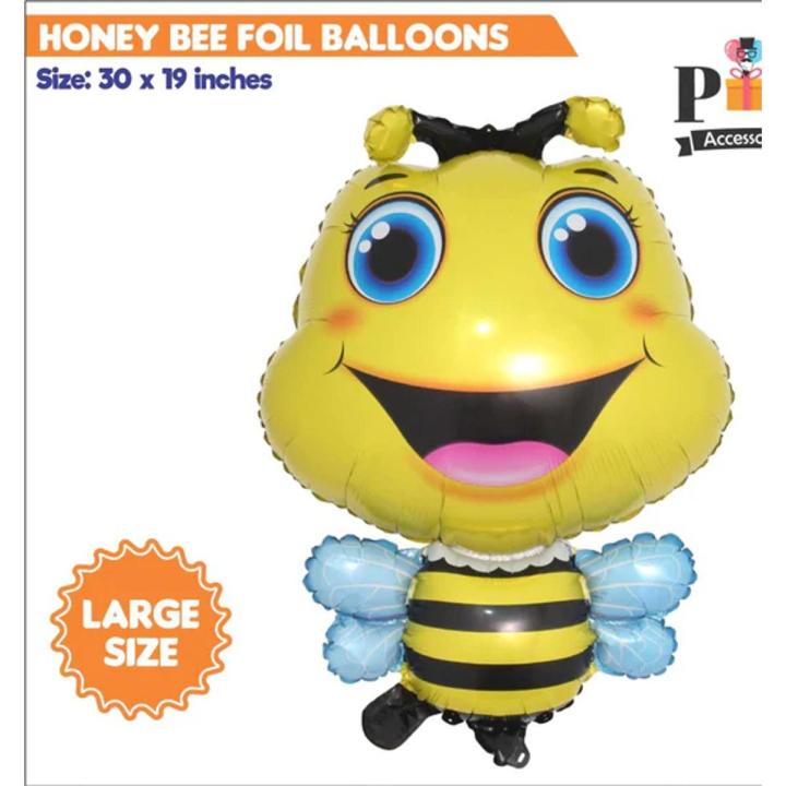 HONEYBEE FOIL BALLOON PERFECT FOR JUNGLE PARTY THEME DECORATION ( 30 INCH X 19 INCH )