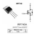 2pcs IRF740 N-channel Mosfet 400V-10A. 