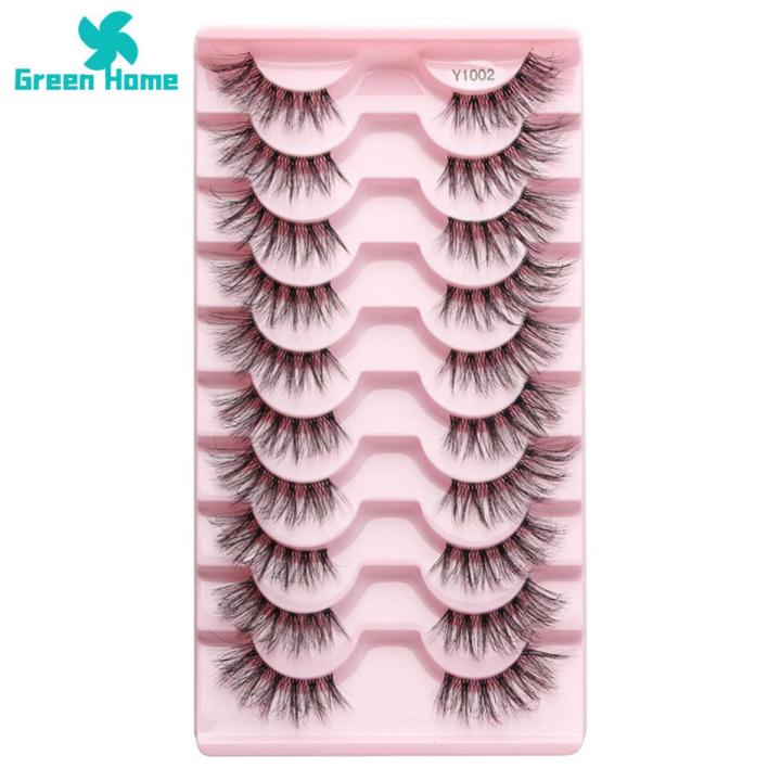 Green Home Artificial Lashes Removable Women 3D Half Fake Lashes Grafting