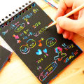 Pack of 2 Rainbow magic scratch note book Magic note book Magic Book Colourful note book with wooden Stick size 10 cm x 14 cm 10 Sheets for girls and boys. 