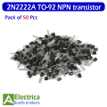 pack of 30/ 50 pcs 2N2222 NPN High-Speed Switching Transistors 40V 0.8A General Purpose NPN Transistors TO-92 by Electrica. 