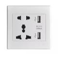 Original Universal Wall Power Socket Dual USB Ports Charger Outlet Plug Adapter. 