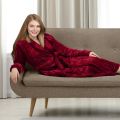 Bathrobes For Women Fleece Dressing Gown Super Soft Cozy Plush Loungewear. 
