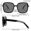 Brand New Oversize Square Shape Sunglasses For Women - Black. 