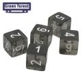 Acrylic Dice Set Set of 5 Easy-to-read Black Translucent Dice for Board Games Durable Lightweight 16mm Acrylic Dice with Clear Numbers Translucent Black Dice for Role-playing Games. 