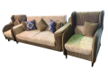 Brown  Wooden Sofa Set - Modern Living Room Furniture with Premium Comfort - Stylish and Durable Design - Enhance Your Home Decor with This Elegant Wooden Sofa. 