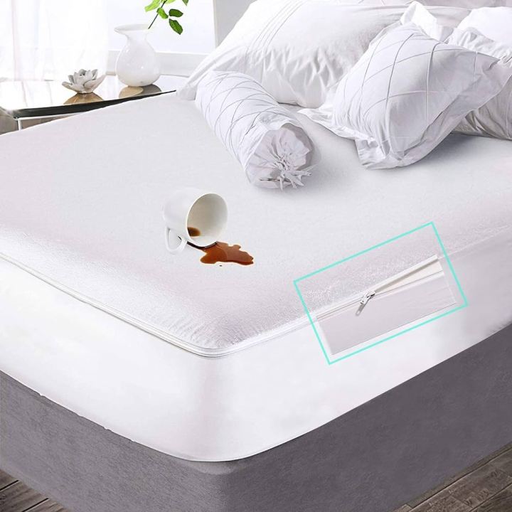 Zipper Mattress Protector King Size, Terry & Jersey Fabric Mattress Cover – Waterproof, Soft, and Breathable Protection Soft Bed Cover size 72x78 inches