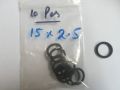 10 Pcs O-Ring 15X2.5 - Inner Dia: 15mm X Thickness: 2.5mm and Outer Diameter: 20mm ORing. 
