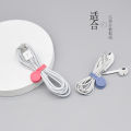 Universal cable manager for headphones, data cable storage artifact, portable magnet buckle, charging cable, anti-tangle cable management belt. 