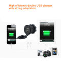 Car Power Socket Splitter Waterproof 5V 4.2A Dual USB Car Charger with Circle Blue LED Light Power Indicator for 12V 24V Vehicles. 
