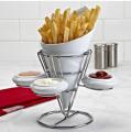 French Fries / Snacks Holder With Stand Best Dipping Cones French Fries Dipping Sauce Snack Holder Party Food Serving Bowl Serving Stand Snack Pot - Imported. 