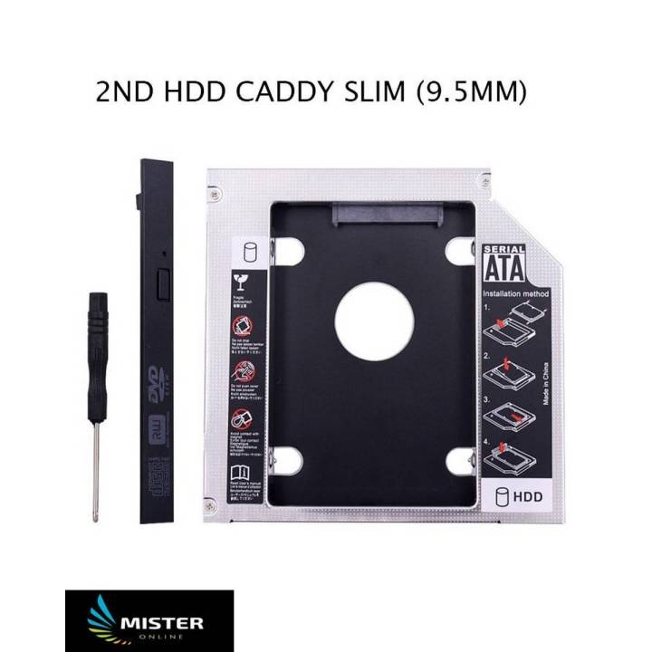 2nd HDD Caddy for Inspiron 15 3542  ( Sata to Sata 9.5mm  Optical Bay Hard Drive Caddy) Support 2.5 inch HDD/SSD