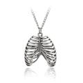 Gothic Vinage Rib Cage Necklace Anatomical Skeleton Heart Goth Punk Pendant Necklace Jewelry For Men/women. 