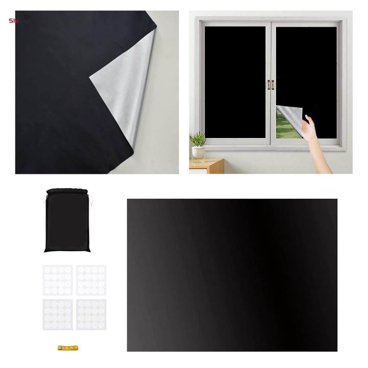 Blackout Curtain Blackout Shades Camper Windows No Drill Removable Blackout Window Film Travel Blackout Curtains for Travel Use Office