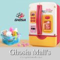 Pretend Play Toy Refrigerator With Colorful Dazzling Lights & Music Intelligent Cool Spray Fridge Kitchen Gift Set With Fruits & Accessories For Kids - 1986. 