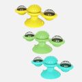Funny Cat Toy Spinning Windmill with LED Ball ＆Catnip Scratch Hair Brush Intelligence Training Suction Cup Cats Spinner Toy. 