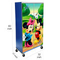 5 Feet Mickey And Minne Mouse Theme wooden Sheet Wardrobe For Kids Cupboard Almari -Blue. 