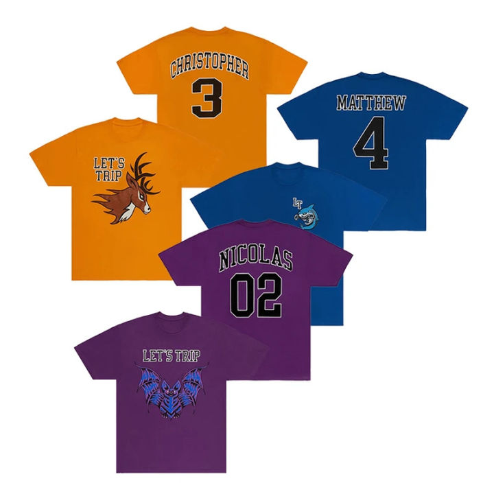 Sturniolo triplets LET'S trip T-shirts crewneck short sleeve tee women men streetwear funny clothes