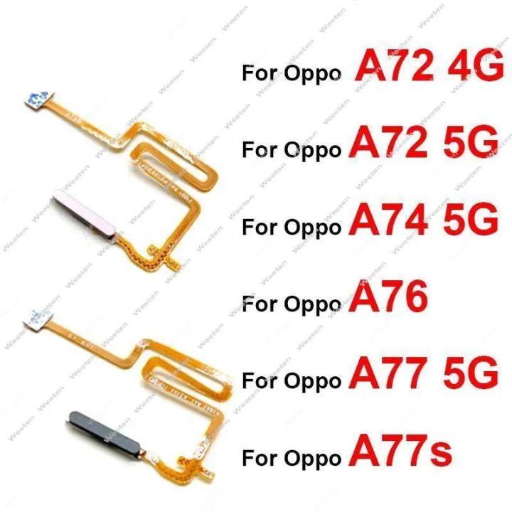 For OPPO A72 A74 A76 A77 A77S 4G 5G Power Button Fingerprint Flex Cable Touch Side Finger Print Sensor Flex Ribbon Parts