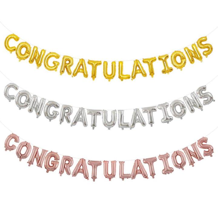 Congratulations Balloons Banner 16 inch letter Foil Balloons Set for Graduation Party Decorations,-(K.S.)