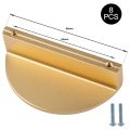 8Pack Gold Drawer Pulls,2.5 Inch Half Moon Cabinet Drawer Pulls Kitchen Handles, Modern Cabinet Hardware Pulls. 