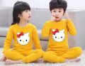 Yellow Kids Printed Girls and Boys Night dress. 