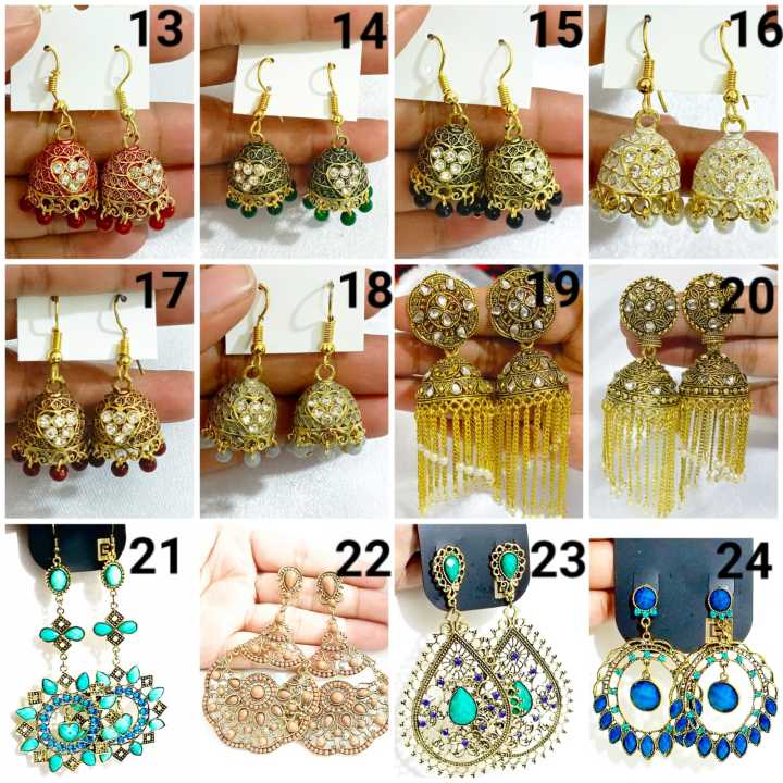 One%20pair%20of%20traditional%20multicolor%20jhumka%20earrings%20drop%20earrings%20for%20women%20and%20girls,%20Pakistani%20ethnic%20alloy%20Jhumki%20oxidized%20ear%20wear%20golden%20silver%20ball%20pearls%20studded%20earring%20jhumki%20antique%20design%20for%20party%20and%20wedding%20ceremonies%20-%20Image%203