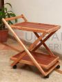 Folding Wooden Tea Trolley 2 Portions Detachable Good Quality Movable. 