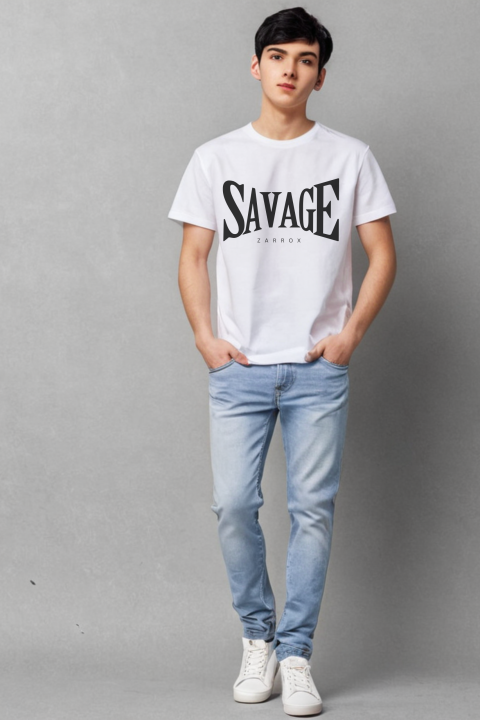 White Urban Shadow Tee – Bold Streetwear with Laid-Back Energy
