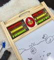 WOODEN DOUBLE SIDED LEARNING AND DRAWING BOARD WITH EASELS & ALPHABETS FOR KIDS. 