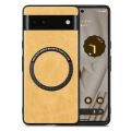 For Google Pixel 6A Solid Color Leather Skin Back Cover Phone Case. 