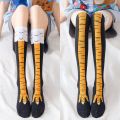 Chicken Paws Feet Socks Women Over The Knee Long Socks Funny Cartoon Cotton Chicken Leg Claw Ladies 3D Print Thigh High Socks. 