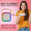 K12 Wireless Mic With Speaker - Single / Double RGB 7 Colour Dancing Light Karaoke Mic With Portable Bluetooth Microphone For Recording With Speaker For Music - 3 in 1 USB / AUX / SD Card Slot Karaoke Handheld Microphone - Black, Blue & Pink Colours. 